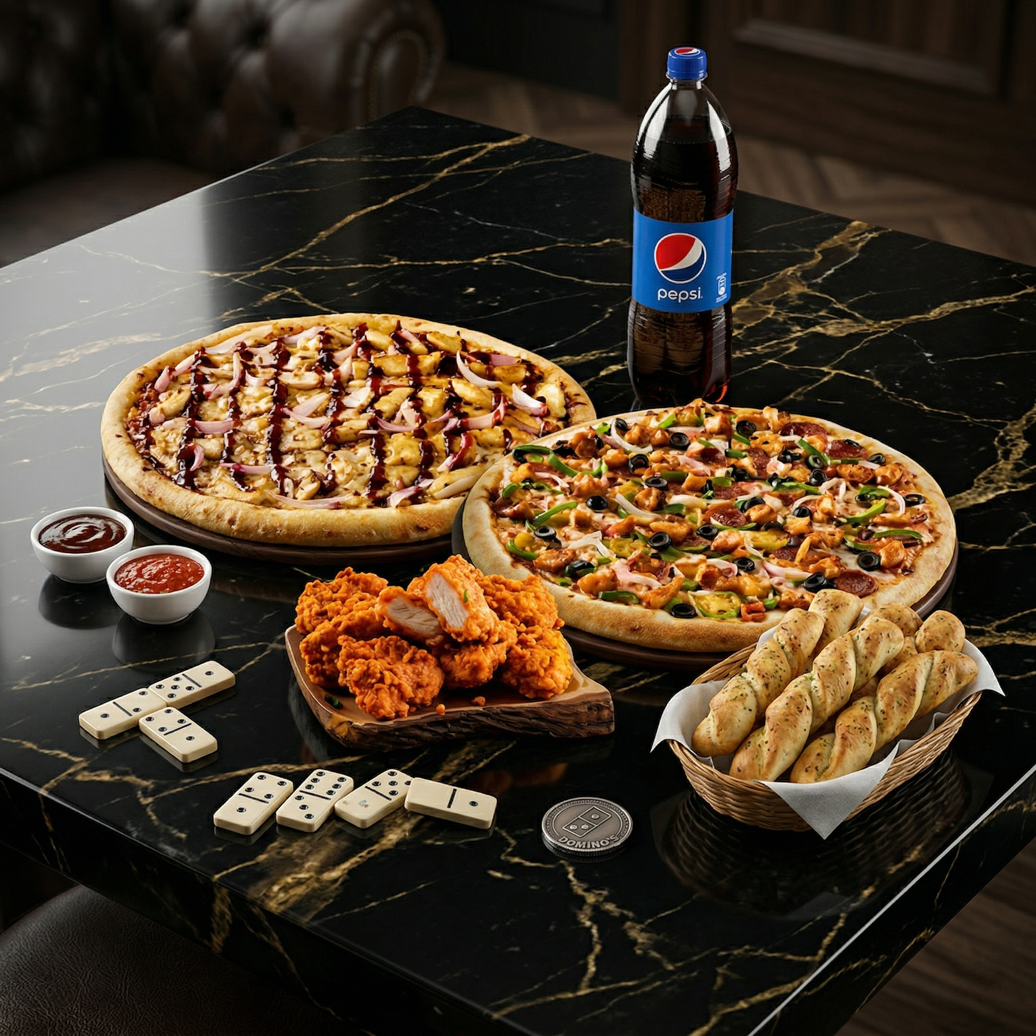 The Domino’s Mega Family Feast – 2 Pizzas, Wings & Garlic Bread