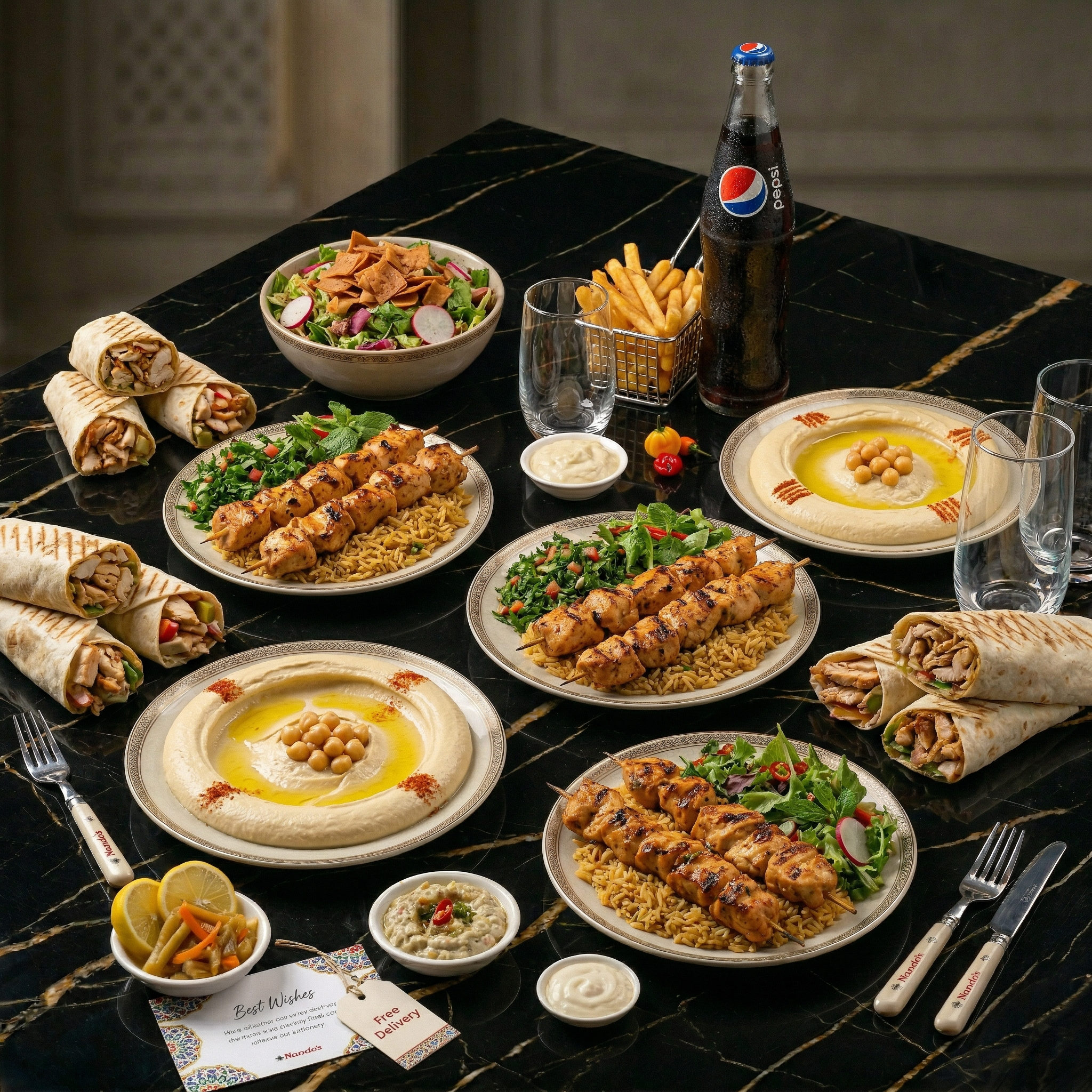 Lebanese Mediterranean Feast – Hummus, Shish Taouk & Shawarmas