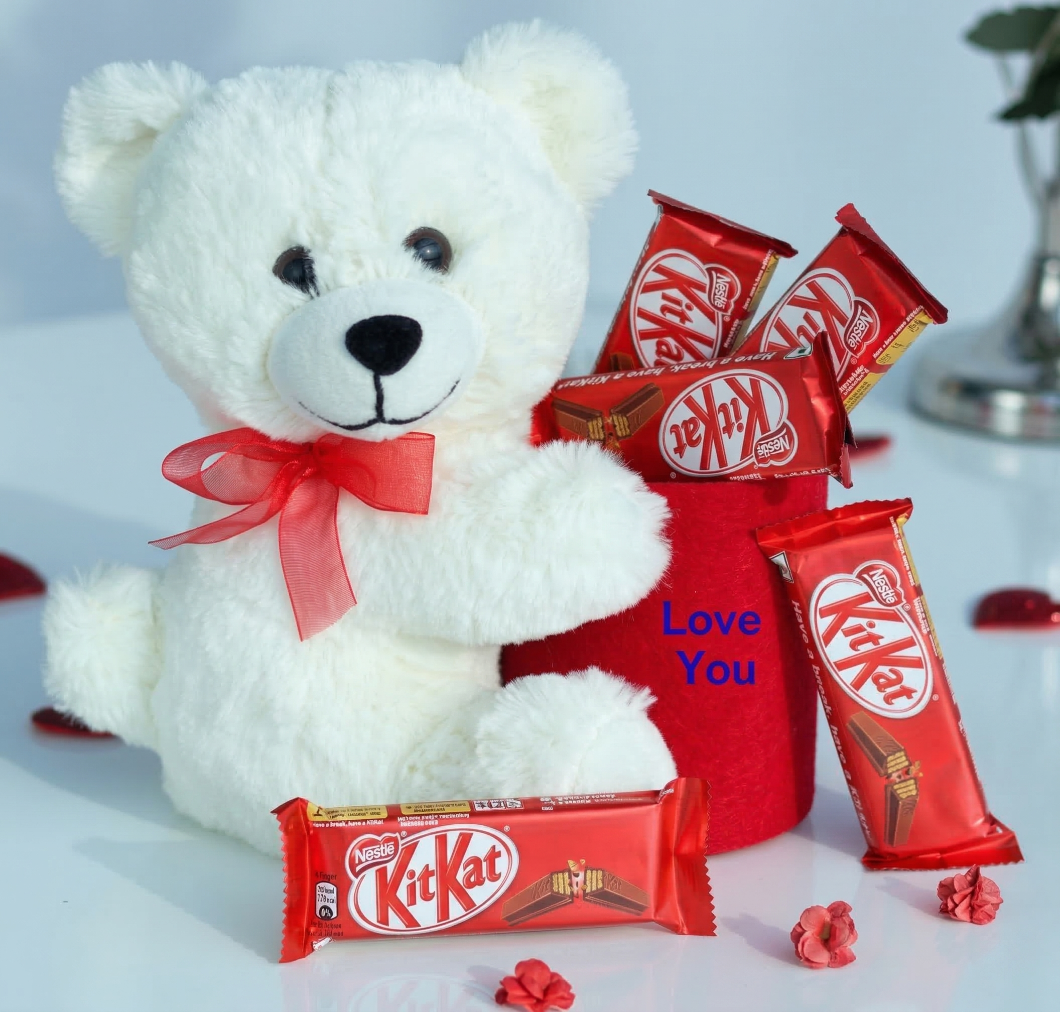 Teddy, Mug & KitKat Combo – Cute & Sweet Surprise