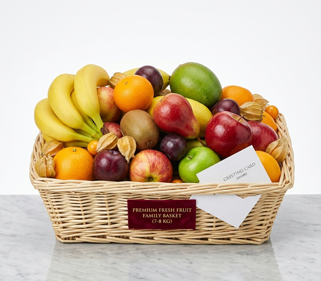Premium Fresh Fruit Cane Basket – 7 to 8 KG Family Size