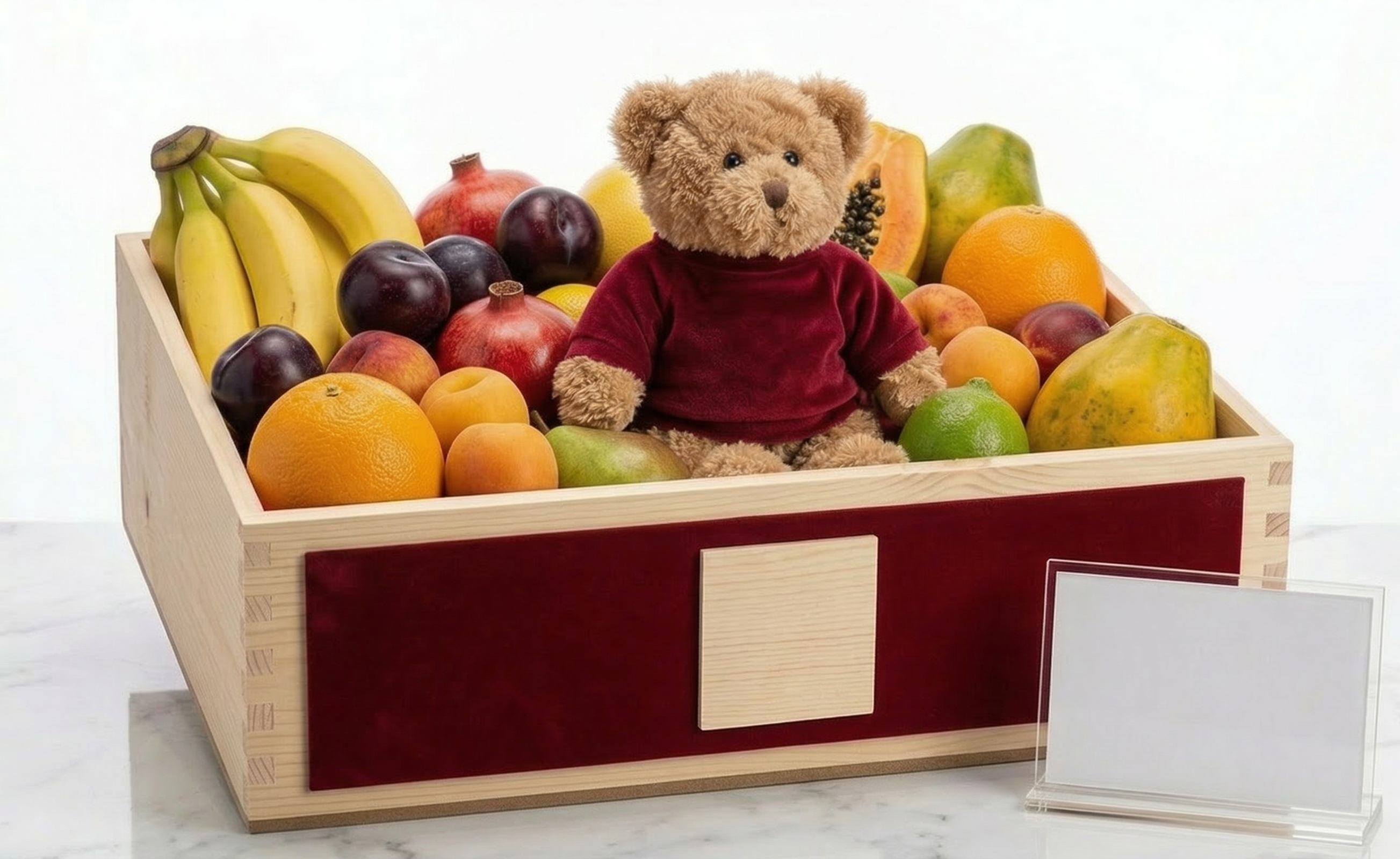 Fresh Fruit & Teddy Combo – 5 KG Healthy Surprise with Cute Teddy
