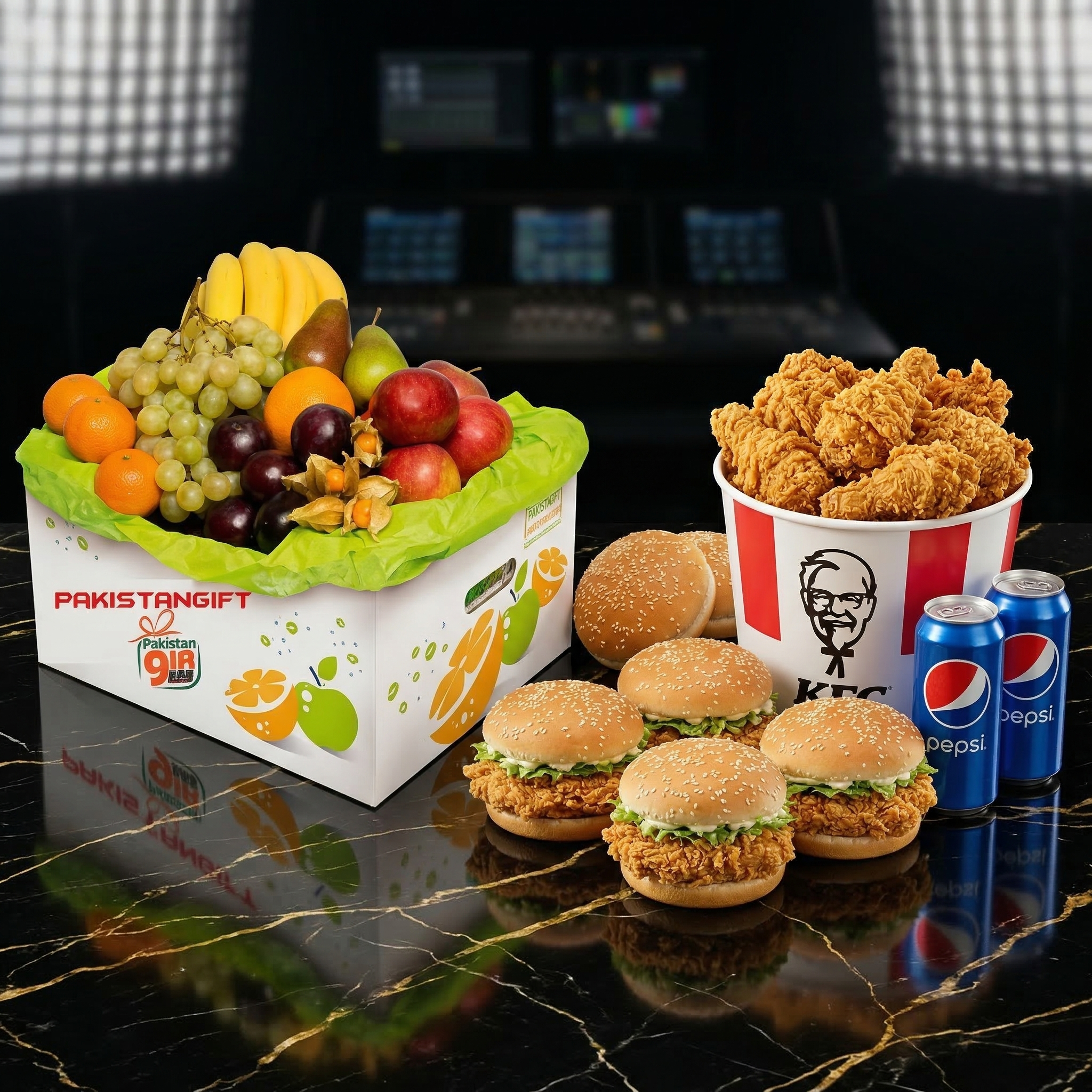The Family Feast & Fresh Harvest – 7 KG Fruit Basket & KFC Family Meal