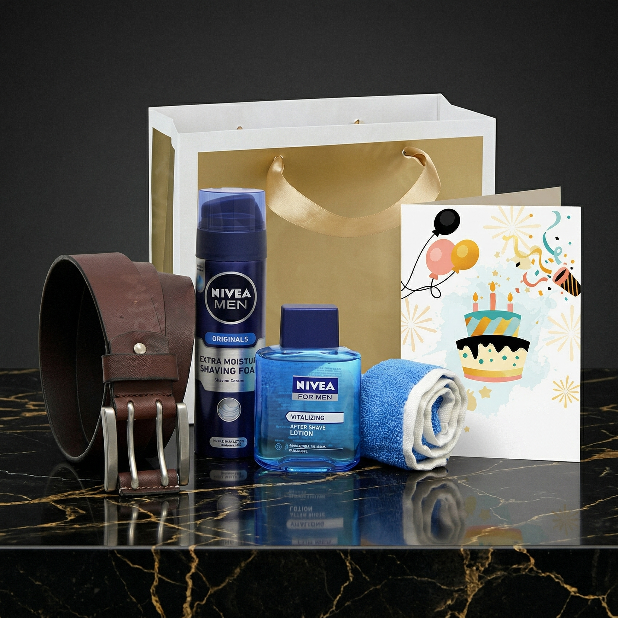 The Gentleman’s Birthday Essentials – Leather Belt & Grooming Hamper