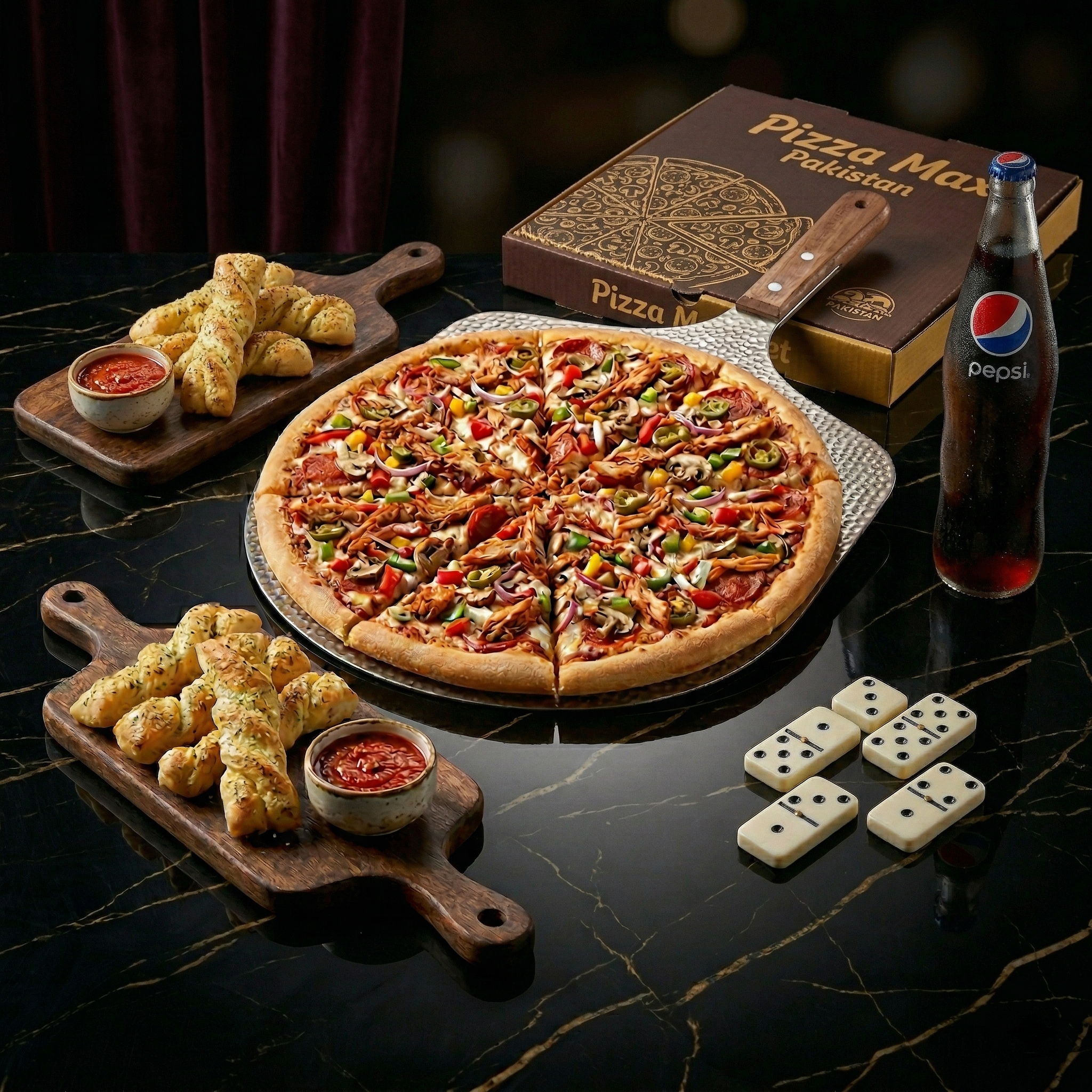 Pizza Max Double Delight – 2 Medium Pizzas & 1 Litre Pepsi