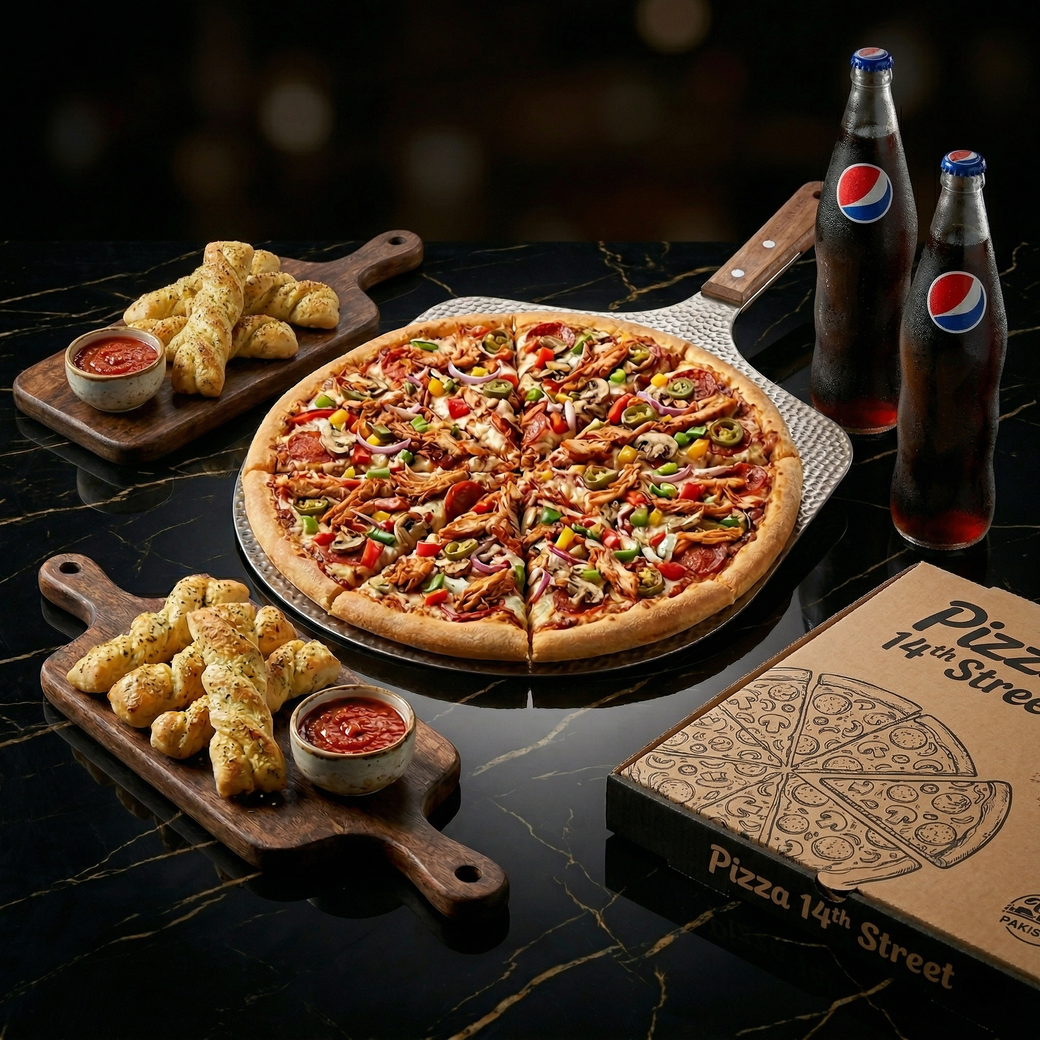 14th Street Pizza Double Giant Feast – Two 20-Inch Extra Large Pizzas