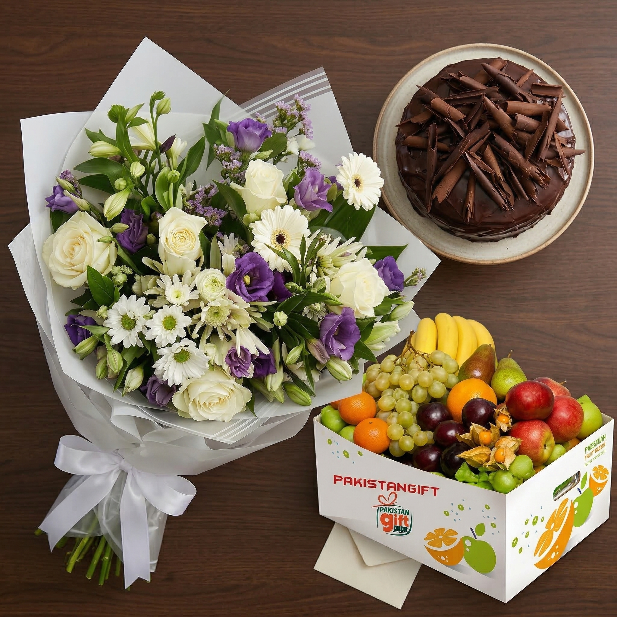 The Imperial Imported Bloom & Harvest – 30 Premium Flowers, 5-Star Cake & 7 KG Fruits