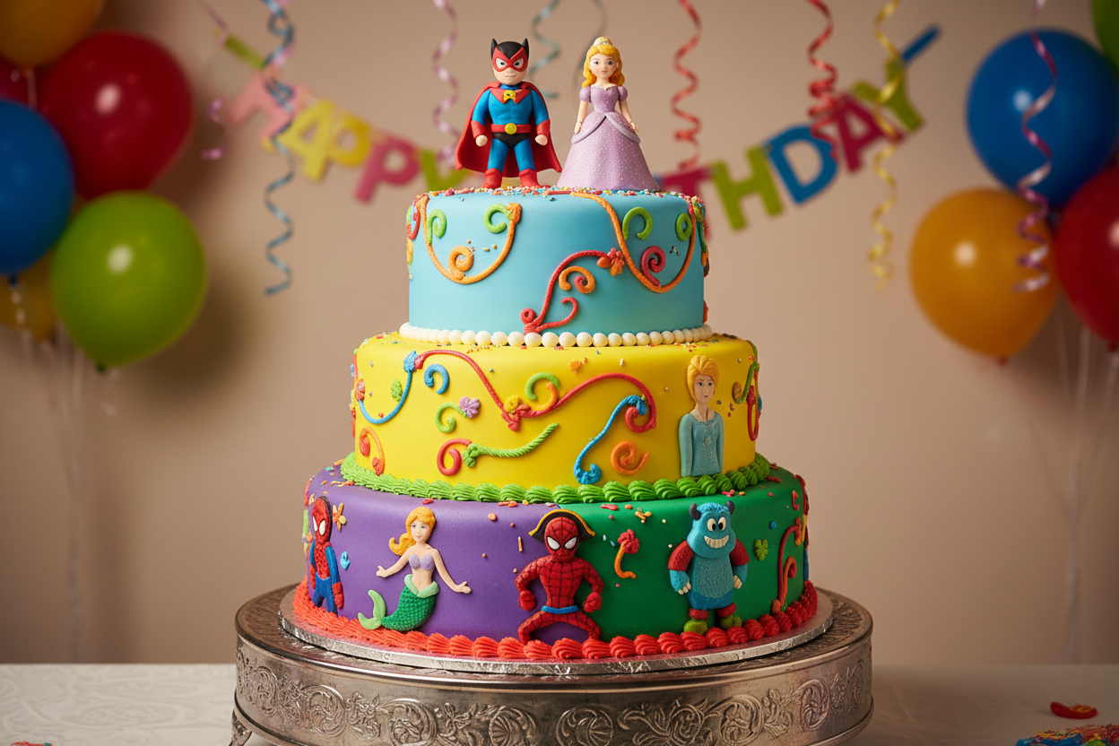 Apne pasandeeda hero, princess, ya cartoon character ke design mein bana hua 6.6 LBS ka zabardast cake! Yeh itna bada cake hai ke har party ki shaan ban jaye. Fresh aur behtareen ingredients se bana hua, yeh cake har mehfil ko yaadgaar bana dega.

🎁 Includes:

6.6 LBS (Approx. 3 kg) of freshly baked cake
Custom design featuring the character/theme of your choice
Choice of available cake flavors (e.g., Chocolate, Vanilla, Red Velvet)
Free custom message piping
Free greeting card &amp; delivery

✨ Perfect Fo