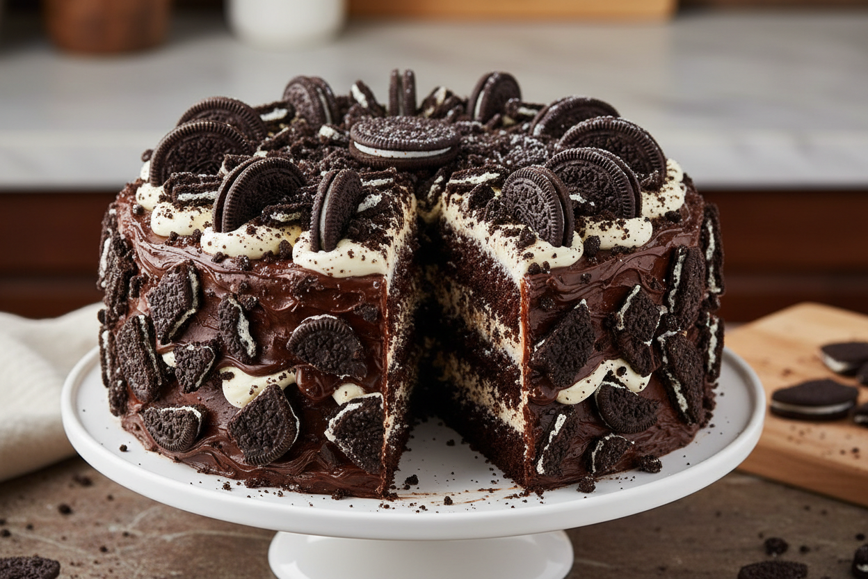 Duniya ke favourite biscuit, Oreo, ke zaiqe se bana hua 2.2 LBS ka creamy aur crunchy cake! Chocolate aur vanilla cream ka perfect balance. Oreo ke tukron se saji hui iski topping har bite ko double mazedaar bana deti hai. Bachon aur badon, sab ka favourite.

🎁 Includes:

2.2 LBS (Approx. 1 kg) of freshly baked cake
Signature Oreo cookie and cream flavor
Decorated with crushed and whole Oreo biscuits
Free custom message piping
Free greeting card &amp; delivery

🤍 Perfect For:

Casual Gatherings, Kids' Par