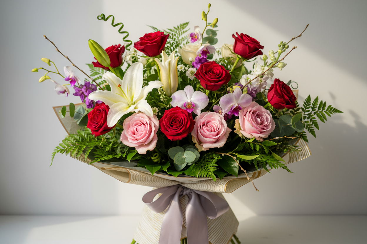 LOOK REAL AND NOT AI

Imported Flowers Bouquet ek khaas phoolon ka intekhab hai jo duniya ke behtareen farms se aaya hai — mehka hua, rangeen aur nazar ko bhaane wala. Chahe aap apni mohabbat zahir karna chahte ho, ya ek khushi ka lamha manaa rahe ho — yeh bouquet woh khaas touch deta hai jo dil ko chu jaye.

Kyun Chunein Imported Flowers Bouquet?

🌸 Global Quality: Sari duniya se chuney gaye imported blooms, jo har petal mein elegance aur taraqqi ka ehsaas laate hain.
🌸 Taaza &amp; Khushbu Se Bhara: Har 