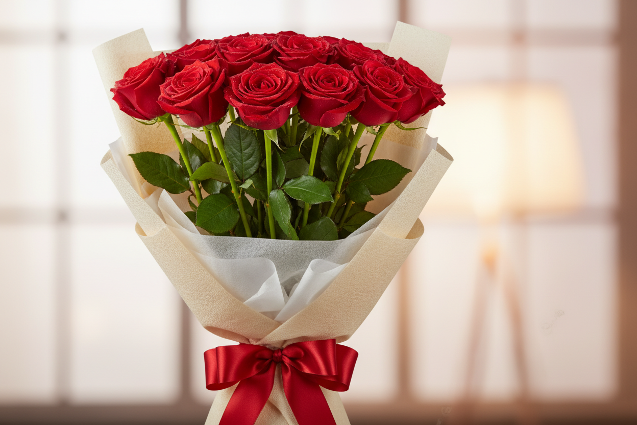 look really real

12 Imported Long Stem Red Roses — mohabbat ka asal izhar. Classic aur romantic gift.

🎁 Includes:
1 Dozen Red Roses
Free greeting card &amp; delivery

💐 Perfect For:
Valentine’s Day, anniversary, ya love surprise