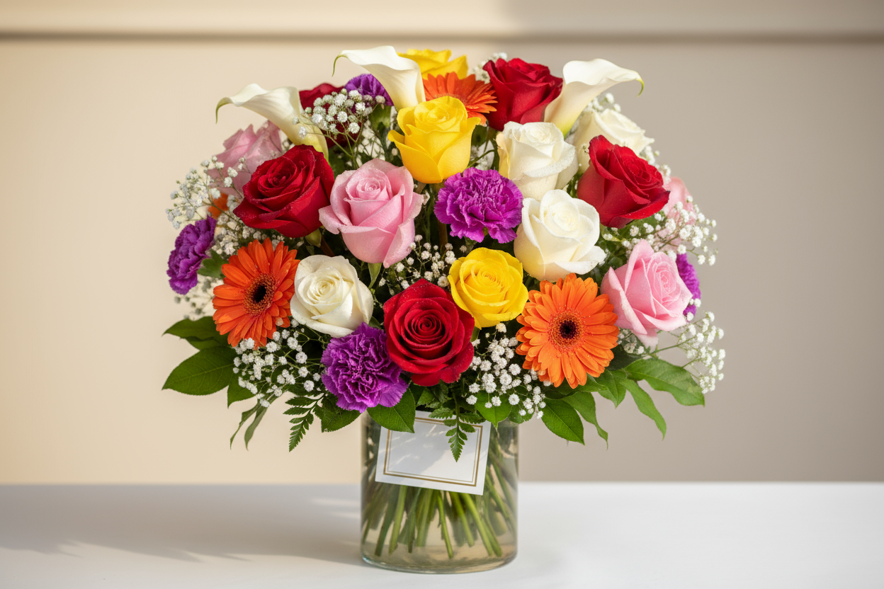 LOOK REALLY REALLY REAL NOT AI

Khushiyon aur rangeen lamhon ka izhar karein 24 mix phoolon ke bouquet ke saath. Har phool apni khushboo aur rang se dil jeet lega.

🎁 Includes:

2 Dozen taaza mix phool

Free greeting card aapke paighaam ke saath

Free delivery poori Pakistan mein

💐 Perfect For:
Birthday, friendship, mubarakbaad, ya kisi bhi celebration ke liye