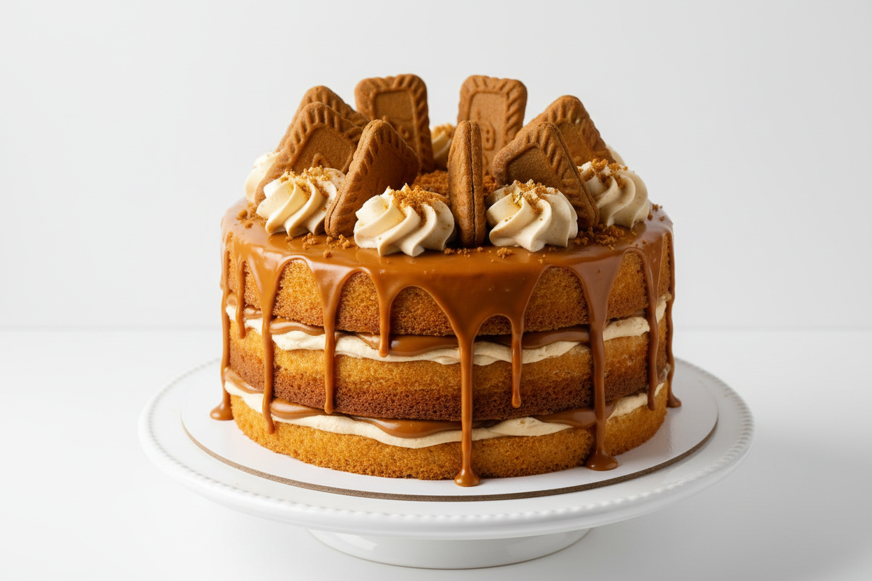 Lotus Biscoff biscuits aur spread ke creamy zaiqe se bana hua 3 LBS ka trendiest cake! Agar aapko caramelized biscuits ka mazedaar zaiqa pasand hai, toh yeh cake aapke liye hi bana hai. Upar se Lotus spread ki drizzle aur asli Biscoff biscuits ki topping isko ek irresistible look aur taste deti hai.

🎁 Includes:

3 LBS (Approx. 1.35 kg) of freshly baked cake

Signature Lotus Biscoff flavor profile

Generously decorated with Biscoff spread and whole biscuits

Free custom message piping

Free greeting card &