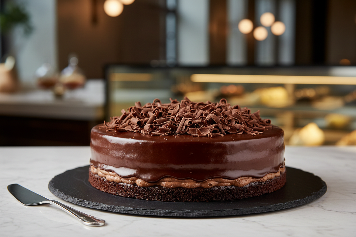 Luxury aur lazzat se bharpoor 2.2 LBS ka Chocolate Truffle Cake! Iska zaiqa bahut hi gehra aur silky smooth hota hai. Rich, dense chocolate sponge aur truffle ganache ki velvety layer isko ek premium aur high-end dessert bana deti hai.

🎁 Includes:

2.2 LBS (Approx. 1 kg) of deeply rich and dense Chocolate Truffle Cake
Silky smooth chocolate truffle ganache finish
Elegantly decorated, often with chocolate curls or dust
Free custom message piping
From MARRIOTT HOTEL