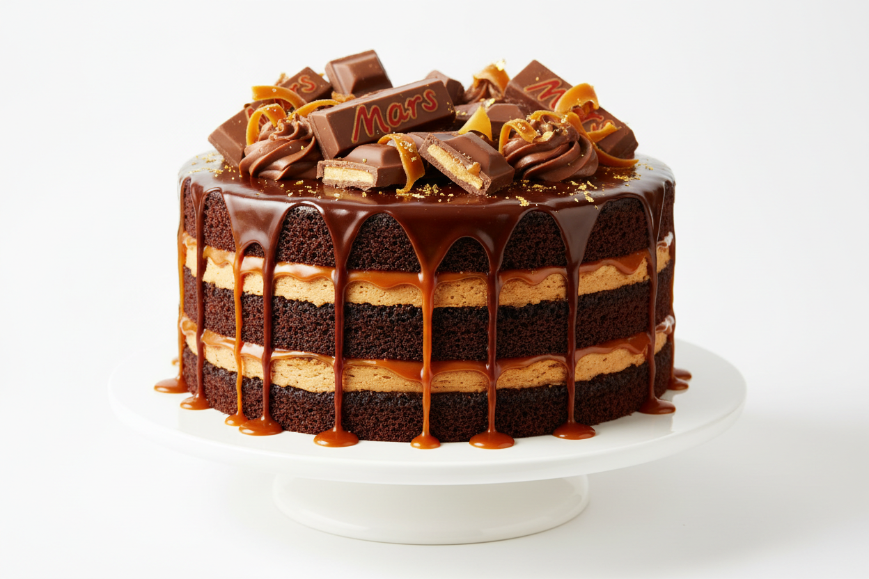 Mars chocolate bar ke lazzatdar flavor ko cake ki shakal mein pesh karte hue 2.2 LBS ka shaandaar cake! Caramel, nougat aur rich chocolate ka nasha. Jo log Mars chocolate ke deewane hain, unke liye yeh cake ek dream come true hai.

🎁 Includes:

2.2 LBS (Approx. 1 kg) of rich, chocolate-caramel flavored cake
Designed with Mars chocolate bar elements (caramel drizzle, chocolate glaze)
Free custom message piping
Free greeting card &amp; delivery

🚀 Perfect For:

Chocolate Lovers, Birthday Surprises, Movie Ni