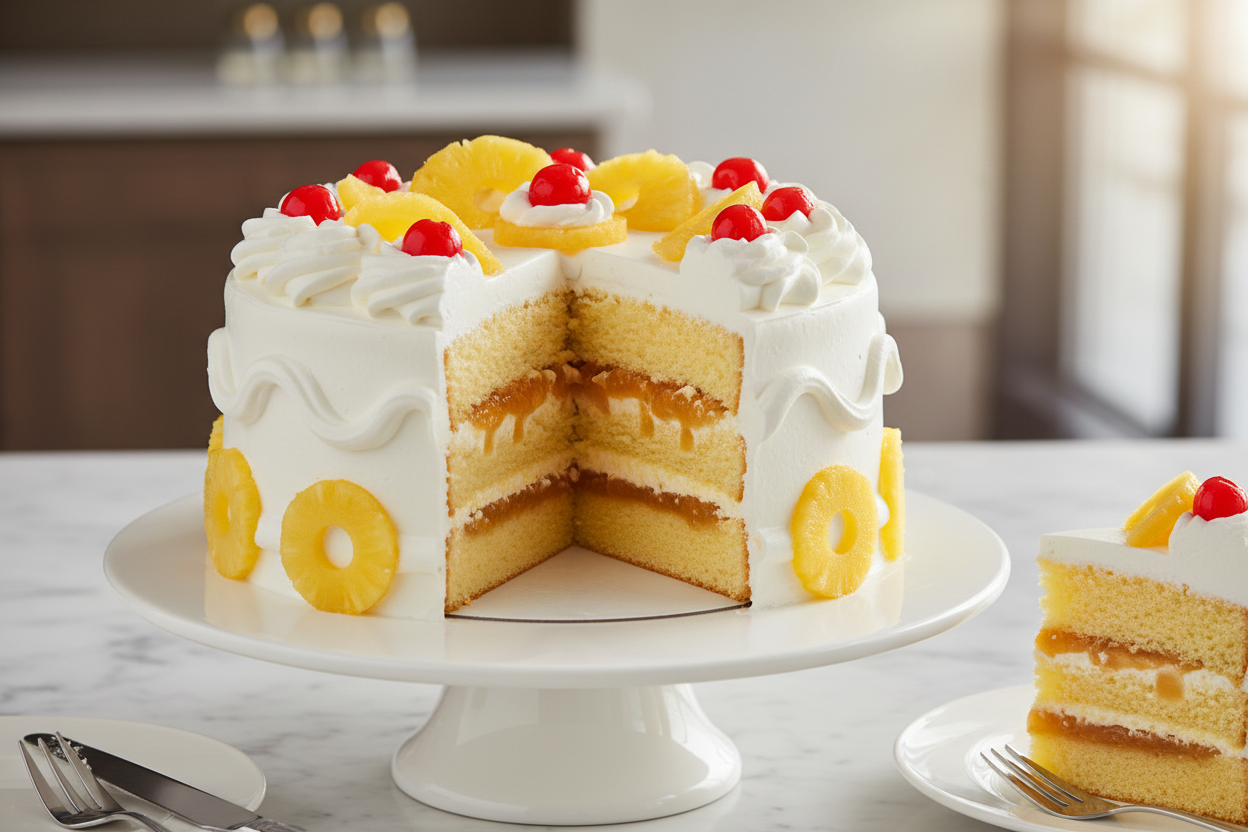 Moist pineapple layers — tropical sweetness in every bite.

🎁 Includes:
2.2 LBS Pineapple Cake
From PC Hotel Lahore
