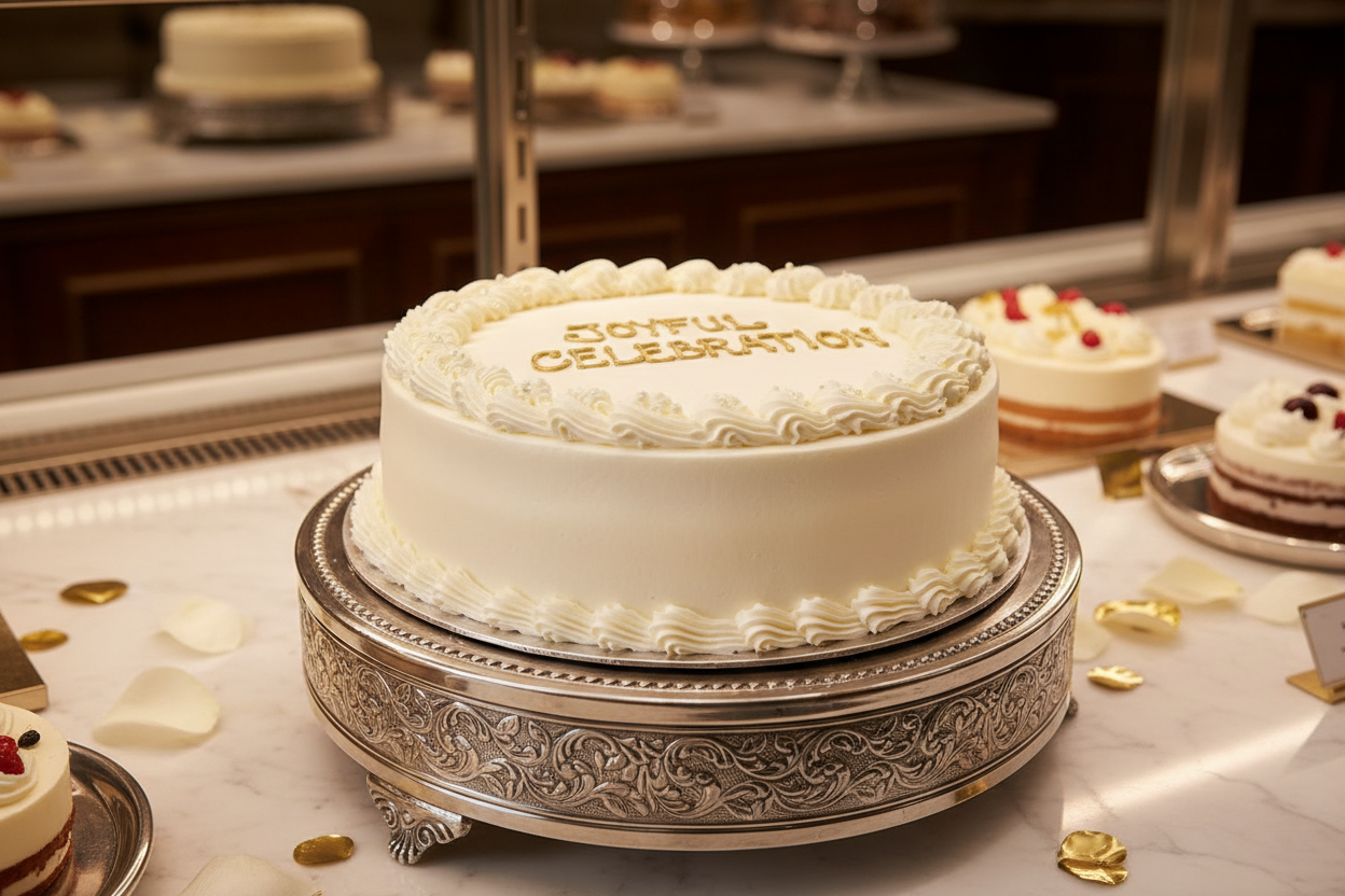 🎉 Party Size Indulgence! Yeh 8.8 LBS ka single-tier cake badi gatherings ke liye ideal hai. Aap apna favorite flavor (next page par) choose kar sakte hain. Generous slices, luxurious flavor, aur har kisi ke liye kaafi!

🎁 Includes:

8.8 LBS (Approx. 4.0 \text{ kg}) of single-tier cake.
Choice of premium cake flavor (Chocolate, Red Velvet, etc.).
Perfect for serving a large group easily.
Free custom message piping &amp; delivery.

From Sheraton Hotel Lahore