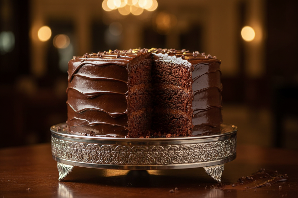 Rich chocolate fudge layers — moist and indulgent.

🎁 Includes:
2.2 LBS Chocolate Fudge Cake
From PC Hotel Lahore

