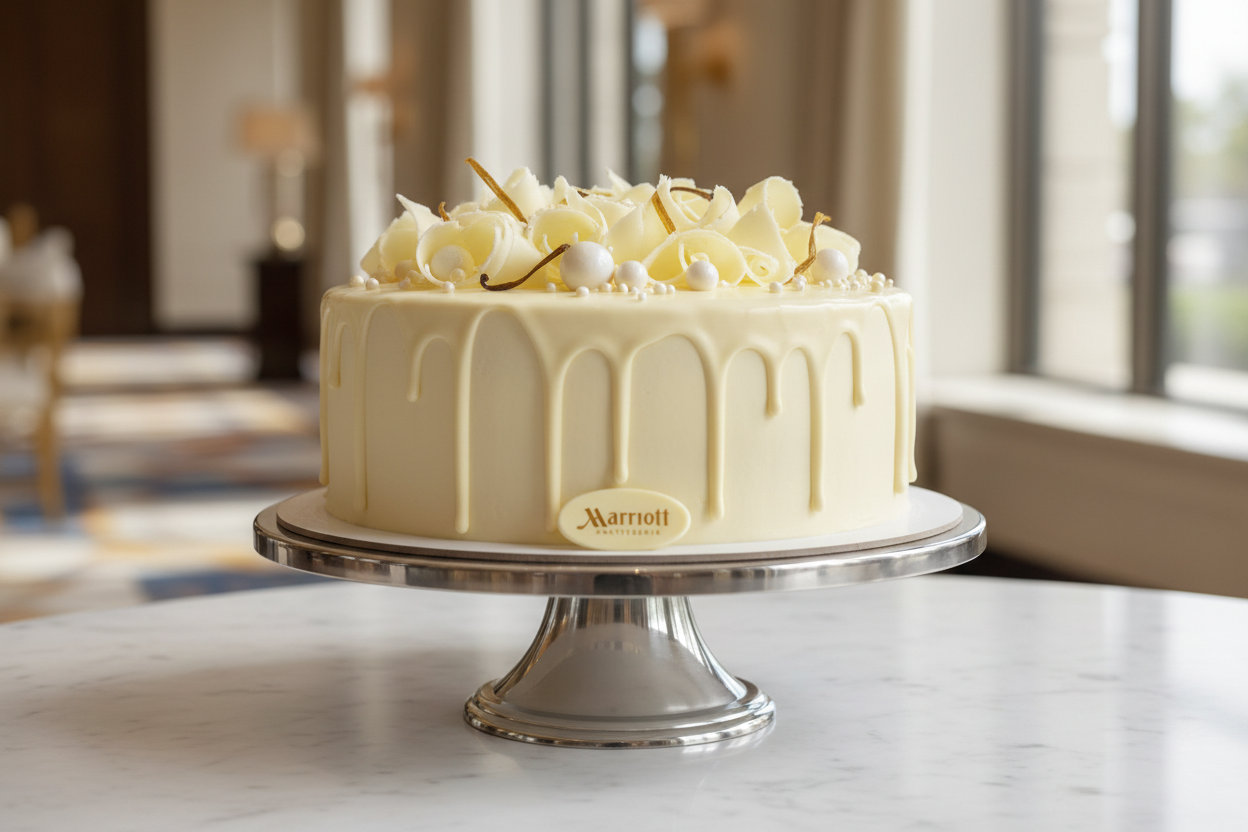 White chocolate ki meethi aur creamy lazzat se bana hua 2.2 LBS ka White Chocolate Truffle Cake! Dark chocolate truffle se mukhtalif, iska zaiqa halka, vanilla-based aur luxurious hota hai. White chocolate ke shauqeenon ke liye yeh ek khoobsurat aur behtareen tohfa hai.

🎁 Includes:

2.2 LBS (Approx. 1 kg) of cake with rich White Chocolate flavor
Covered in a decadent white chocolate truffle ganache
Often decorated with white chocolate shavings or pearls
Free custom message piping
From MARRIOTT HOTEL